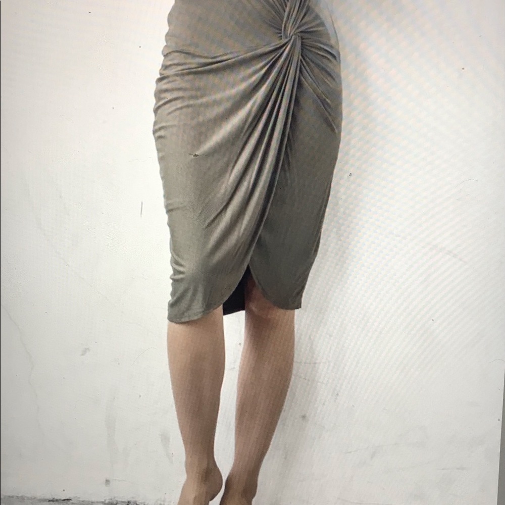 Side-Knot Wrap Skirt by Hippie Chic/Sz XL /Color Olive